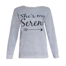 2016 Fashion Autumn Long Sleeve Best Friends T shirt Women Clothes"She's My Serena,She's My Blair" Print Tops For Girlfriends
