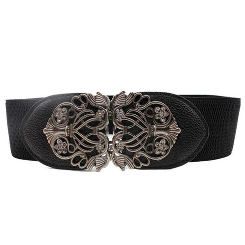 2016 Fashion Belt Women Accessories 4 Color Solid Alloy Flower Vintage PU Leather Belt For Women Belts Ceinture Femme