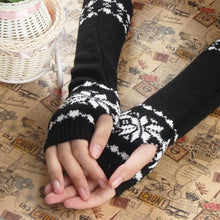 2016 Fashion China lady gloves Winter Autumn Warm Snowflake long knit fingerless gloves Keyboard soft