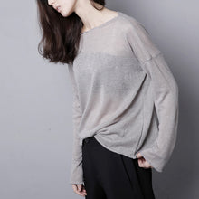 2016 Fashion Full Sleeve T-shirts Plus Size Female Knitting t shirts Plus Size Top Slash-neck Women T shirt 71670