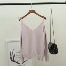 2016 Fashion Full Sleeve T-shirts Plus Size Female t shirts Kitting Off Shoulder Top V-neck Women t shirt 72144