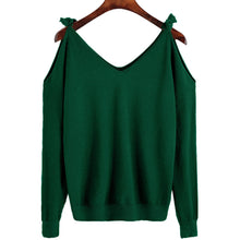 2016 Fashion Full Sleeve T-shirts Plus Size Female t shirts Kitting Off Shoulder Top V-neck Women t shirt 72144