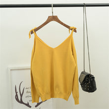 2016 Fashion Full Sleeve T-shirts Plus Size Female t shirts Kitting Off Shoulder Top V-neck Women t shirt 72144