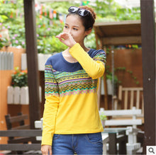 2016 Fashion Full Sleeve T-shirts Plus Size Female t shirts cycle windmill Print Top O-neck Women t shirt 72159