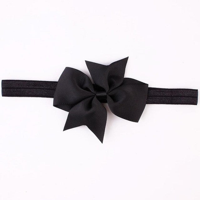 2016 Fashion Headbands For Children Baby Solid Bow head band elastic Ribbon baby girls Hair Accessories infantis gift LY