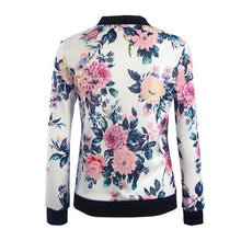 2016 Fashion Jackets Women Autumn Spring Short Coats Floral Print Punk Style Jackets Zipper Casual Female Coats For Ladies Girls