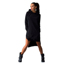 2016 Fashion Long Sleeve Split Solid Cotton Women Sweatshirt Dress Double Split Hoodie Pullover Pockets Sweater Sexy Dress #53