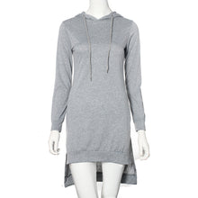 2016 Fashion Long Sleeve Split Solid Cotton Women Sweatshirt Dress Double Split Hoodie Pullover Pockets Sweater Sexy Dress #53