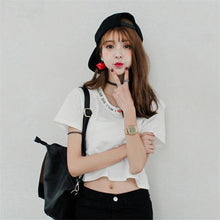 2016 Fashion New Letter Print Short Sleeve T-shirts Female Plus Size T shirts O-neck Cotton Tops For Women Clothing 70366