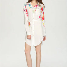 2016 Fashion New Summer Print Long Sleeve Blouse Women Plus Size Tops Casual Turn-down Collar Shirt S-L With Button 71598