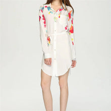 2016 Fashion New Summer Print Long Sleeve Blouse Women Plus Size Tops Casual Turn-down Collar Shirt S-L With Button 71598