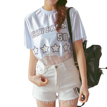 2016 Fashion NewT Shirt Women Short Sleeve Casual O-Neck Tee Tops Female Lace T-shirt Letter Print Plus Size 70636