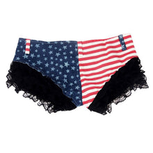 2016 Fashion Sexy Women Denim Jeans Lace American flag denim Shorts Pants Low Waist Super Mini Short Pants#3546