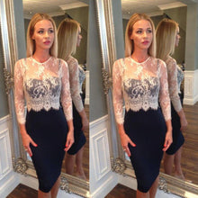 2016 Fashion Sexy Women Lace Patchwork Dress Summer 3/4 Sleeve Hollow Pencil Dress Ladies' Bandage Bodycon Party Dress Vestidos