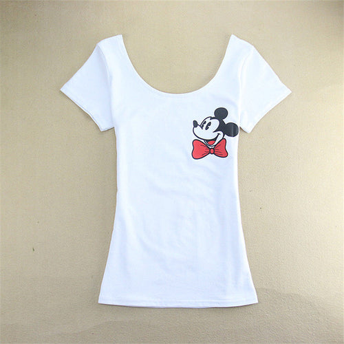 2016 Fashion Short Sleeve T-shirts Plus Size Female T shirts Carton Print Top O-neck Women t shirt 71652