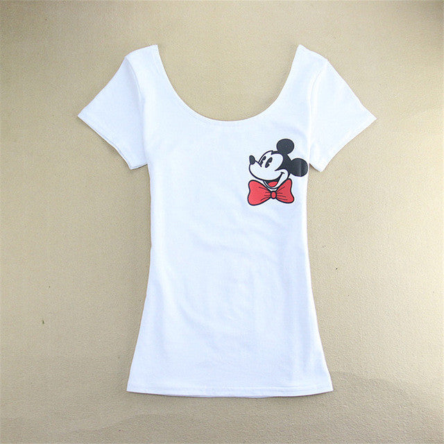 2016 Fashion Short Sleeve T-shirts Plus Size Female T shirts Carton Print Top O-neck Women t shirt 71652