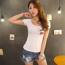 2016 Fashion Short Sleeve T-shirts Plus Size Female T shirts Carton Print Top O-neck Women t shirt 71652