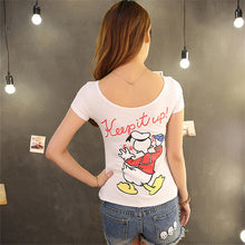 2016 Fashion Short Sleeve T-shirts Plus Size Female T shirts Carton Print Top O-neck Women t shirt 71652