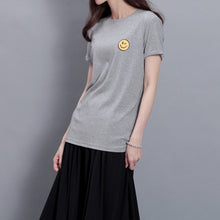 2016 Fashion Short Sleeve T-shirts Plus Size Female t shirts Plus Size Top O-neck Women Smile Face Print T shirt 71673