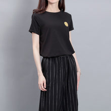 2016 Fashion Short Sleeve T-shirts Plus Size Female t shirts Plus Size Top O-neck Women Smile Face Print T shirt 71673