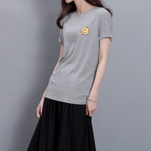 2016 Fashion Short Sleeve T-shirts Plus Size Female t shirts Plus Size Top O-neck Women Smile Face Print T shirt 71673