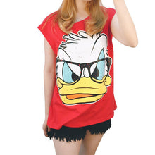 2016 Fashion Sleeveless T-shirts Plus Size Female T shirts Carton Duck Print Top O-neck Women t shirt 71567