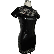 2016 Fashion Summer Women Sexy Bodycon Backless Lace Dress Patent Leather Night Club Wear Mini Dresses Lady Female Robe Femme