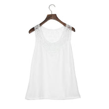 2016 Fashion T-shirt Women Sleeveless Lace Knitting T Shirt Women Tops Black White Shirts Camiseta Mujer