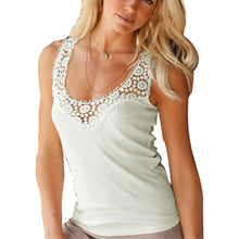 2016 Fashion T-shirt Women Sleeveless Lace Knitting T Shirt Women Tops Black White Shirts Camiseta Mujer