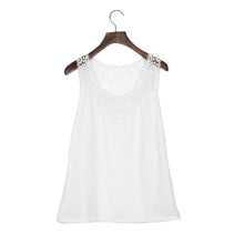 2016 Fashion T-shirt Women Sleeveless Lace Knitting T Shirt Women Tops Black White Shirts Camiseta Mujer