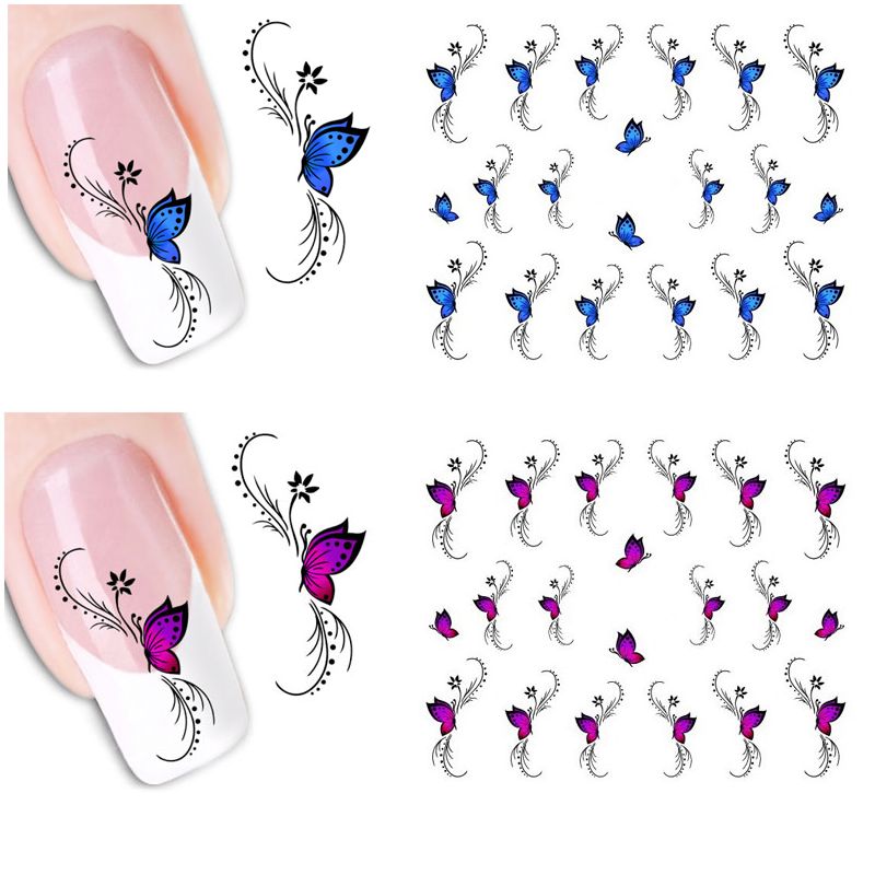 2016 Fashion Woman Nail Art Stickers 3D Design Butterfly Decals Tips To Decoration nail accessories ANNE
