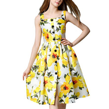 2016 Fashion Women Dress Cute Floral Print Sleeveless Spaghetti Strap Dress Fashion Square Collar Button Female Vestidos 71223