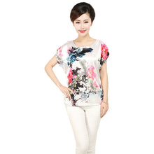 2016 Fashion Women T shirts Floral Print T-shirt Top Short Sleeve XL-4XL Female Plus Size tops 71037