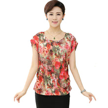 2016 Fashion Women T shirts Floral Print T-shirt Top Short Sleeve XL-4XL Female Plus Size tops 71037