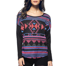 2016 Fashion Women T shirts Geometry Print Thin Long Sleeve Tops Round Neck Zipper Pullover T-Shirt Female camiseta feminina