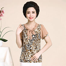 2016 Fashion Women T shirts Leopard Print T-shirt Women O-neckTop Short Sleeve XL-4XL Female Plus Size tops 70920