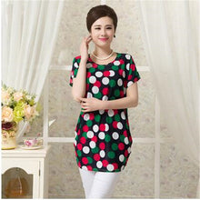 2016 Fashion Women T shirts Polka Dot Print T-shirt Top Short Sleeve XL-4XL Female Plus Size tops 71036