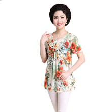 2016 Fashion Women T shirts Print T-shirt Top Short Sleeve XL-4XL Female With Button Plus Size tops 71018