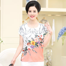 2016 Fashion Women T shirts Print T-shirt Women O-neck Top Short Sleeve XL-4XL Female Chiffon Plus Size tops 71007