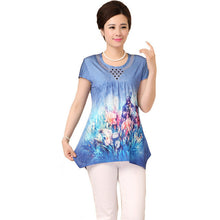 2016 Fashion Women T shirts Print T-shirt Women O-neckTop Short Sleeve XL-5XL Female Plus Size tops 71004