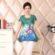 2016 Fashion Women T shirts Print T-shirt Women O-neckTop Short Sleeve XL-5XL Female Plus Size tops 71004