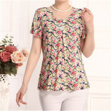 2016 Fashion Women T shirts Print T-shirt Women Top Short Sleeve XL-4XL Female Plus Size tops 71013