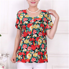 2016 Fashion Women T shirts Print T-shirt Women Top Short Sleeve XL-4XL Female Plus Size tops 71013