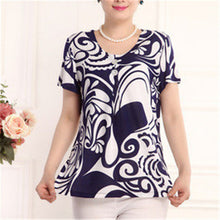 2016 Fashion Women T shirts Print T-shirt Women Top Short Sleeve XL-4XL Female Plus Size tops 71013