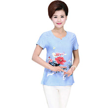 2016 Fashion Women T shirts Print T-shirt Women V-neck Top Short Sleeve XL-4XL Female Plus Size tops 70921