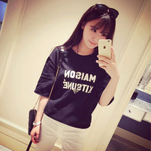 2016 Fashion Women clothing T shirts Letter Print Floral Print Cartoon T-shirt Women Top Short Sleeve Female tops 70620