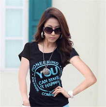 2016 Fashion Women clothing T shirts Letter Print Floral Print Cartoon T-shirt Women Top Short Sleeve Female tops 70620