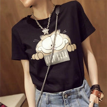 2016 Fashion Women clothing T shirts Letter Print Floral Print Cartoon T-shirt Women Top Short Sleeve Female tops 70620