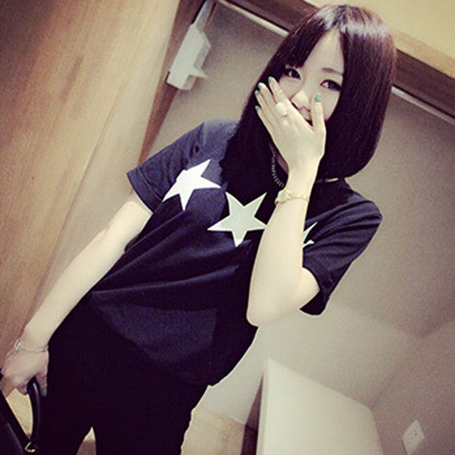 2016 Fashion Women clothing T shirts Letter Print Floral Print Cartoon T-shirt Women Top Short Sleeve Female tops 70620