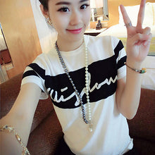 2016 Fashion Women clothing T shirts Letter Print Floral Print Cartoon T-shirt Women Top Short Sleeve Female tops 70620